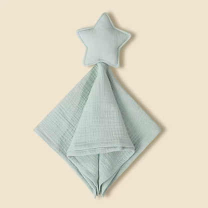 Baby Cotton Muslin Comfortable Blanket Cute Cat Doll with Cat Pattern for Infant Kids Sleep Appease Towel